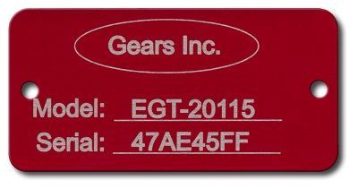 LASER ETCHED COLORED ALUMINUM RECTANGLE TAGS