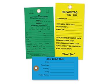 LEAK DETECTION CARDSTOCK OR TYVEK TAGS 