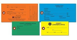 COLORED CREMATION TYVEK TAGS