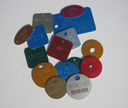 STAMPED COLORED ALUMINUM ROUND TAGS  