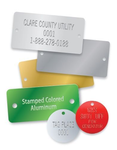 COLORED ALUMINUM RECTANGLE STAMPED TAGS