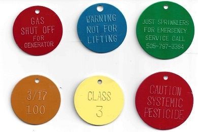 COLORED ALUMINUM ROUND STAMPED TAGS