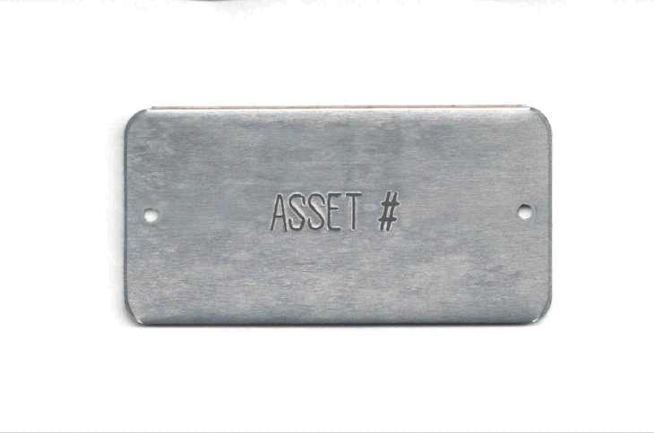 METAL ASSET TAGS WITH ADHESIVE BACK