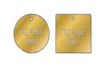 STAMPED ROUND BRASS VALVE TAGS  1 1/4 inch or smaller