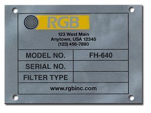 STAINLESS CHEMICAL ETCHED NAMEPLATE 3 X 4 .040