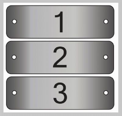 LASER ETCHED PRE-NUMBERED STAINLESS RECTANGLE 1-100 TAGS