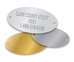 CUSTOM STAMPED STAINLESS OVAL TAGS (large size)